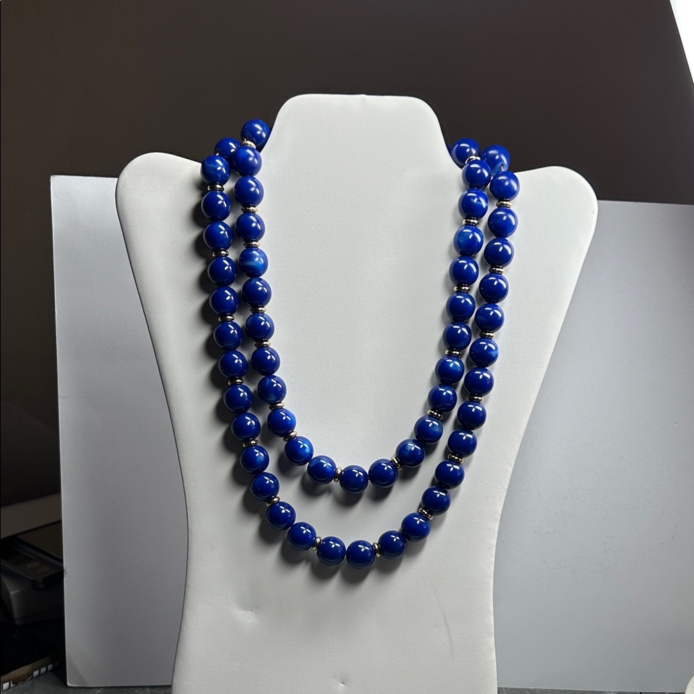Vintage Avon Blue Beaded Necklace